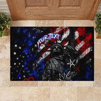 Personalized America New York Statue Of Liberty Rubber Doormat Dark Grunge American Flag Graffiti Street Art