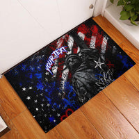 Personalized America New York Statue Of Liberty Rubber Doormat Dark Grunge American Flag Graffiti Street Art