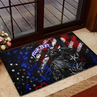 Personalized America New York Statue Of Liberty Rubber Doormat Dark Grunge American Flag Graffiti Street Art