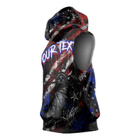 Personalized America New York Statue Of Liberty Sleeveless Hoodie Dark Grunge American Flag Graffiti Street Art