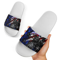 Personalized America New York Statue Of Liberty Slide Sandals Dark Grunge American Flag Graffiti Street Art