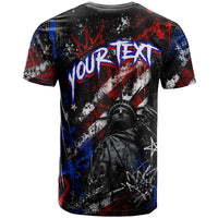 Personalized America New York Statue Of Liberty T Shirt Dark Grunge American Flag Graffiti Street Art