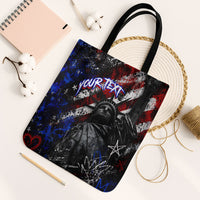 Personalized America New York Statue Of Liberty Tote Bag Dark Grunge American Flag Graffiti Street Art