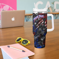 Personalized America New York Statue Of Liberty Tumbler With Handle Dark Grunge American Flag Graffiti Street Art