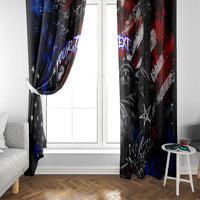 Personalized America New York Statue Of Liberty Window Curtain Dark Grunge American Flag Graffiti Street Art