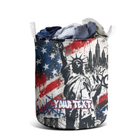 Personalized New York Statue Of Liberty Laundry Basket Grunge Street Art NYC Skyline American Pride
