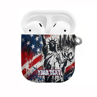 Personalized New York Statue Of Liberty AirPods Case Grunge Street Art NYC Skyline American Pride