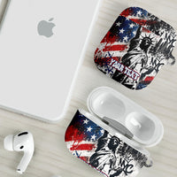 Personalized New York Statue Of Liberty AirPods Case Grunge Street Art NYC Skyline American Pride