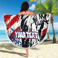 Personalized New York Statue Of Liberty Beach Blanket Grunge Street Art NYC Skyline American Pride