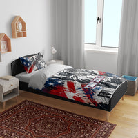 Personalized New York Statue Of Liberty Bedding Set Grunge Street Art NYC Skyline American Pride
