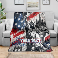 Personalized New York Statue Of Liberty Blanket Grunge Street Art NYC Skyline American Pride