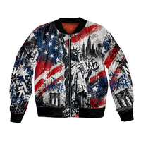 Personalized New York Statue Of Liberty Bomber Jacket Grunge Street Art NYC Skyline American Pride
