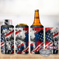 Personalized New York Statue Of Liberty 4 in 1 Can Cooler Tumbler Grunge Street Art NYC Skyline American Pride