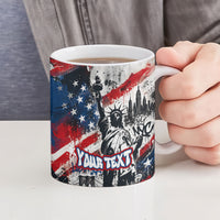 Personalized New York Statue Of Liberty Ceramic Mug Grunge Street Art NYC Skyline American Pride