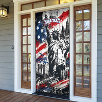 Personalized New York Statue Of Liberty Door Cover Grunge Street Art NYC Skyline American Pride