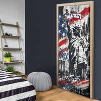 Personalized New York Statue Of Liberty Door Cover Grunge Street Art NYC Skyline American Pride