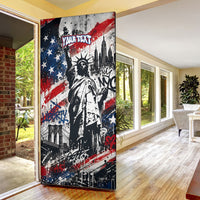 Personalized New York Statue Of Liberty Door Cover Grunge Street Art NYC Skyline American Pride