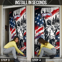 Personalized New York Statue Of Liberty Door Cover Grunge Street Art NYC Skyline American Pride