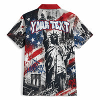 Personalized New York Statue Of Liberty Hawaiian Shirt Grunge Street Art NYC Skyline American Pride
