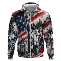 Personalized New York Statue Of Liberty Hoodie Grunge Street Art NYC Skyline American Pride