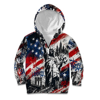Personalized New York Statue Of Liberty Kid Hoodie Grunge Street Art NYC Skyline American Pride