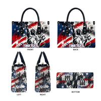 Personalized New York Statue Of Liberty Leather Bag Grunge Street Art NYC Skyline American Pride