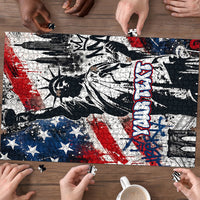 Personalized New York Statue Of Liberty Puzzle Grunge Street Art NYC Skyline American Pride
