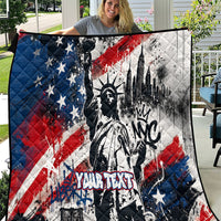 Personalized New York Statue Of Liberty Quilt Grunge Street Art NYC Skyline American Pride