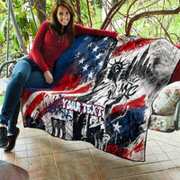 Personalized New York Statue Of Liberty Quilt Grunge Street Art NYC Skyline American Pride