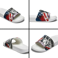 Personalized New York Statue Of Liberty Slide Sandals Grunge Street Art NYC Skyline American Pride