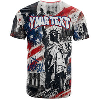 Personalized New York Statue Of Liberty T Shirt Grunge Street Art NYC Skyline American Pride