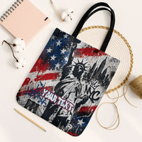 Personalized New York Statue Of Liberty Tote Bag Grunge Street Art NYC Skyline American Pride