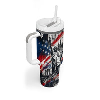 Personalized New York Statue Of Liberty Tumbler With Handle Grunge Street Art NYC Skyline American Pride