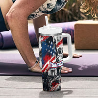 Personalized New York Statue Of Liberty Tumbler With Handle Grunge Street Art NYC Skyline American Pride
