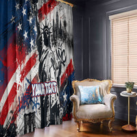 Personalized New York Statue Of Liberty Window Curtain Grunge Street Art NYC Skyline American Pride