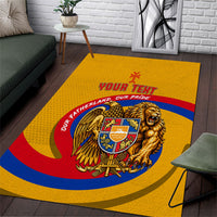 Personalized Armenia Coat Of Arms Area Rug Armenian Flag Map And Patriotic Eagle Lion