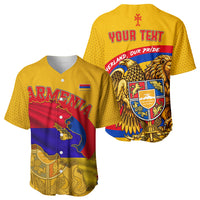 Personalized Armenia Coat Of Arms Baseball Jersey Armenian Flag Map And Patriotic Eagle Lion