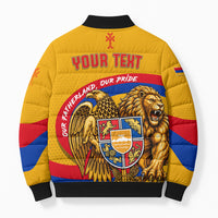 Personalized Armenia Coat Of Arms Bomber Puffer Jacket Armenian Flag Map And Patriotic Eagle Lion