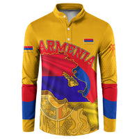 Personalized Armenia Coat Of Arms Button Sweatshirt Armenian Flag Map And Patriotic Eagle Lion