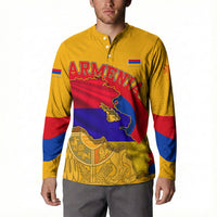 Personalized Armenia Coat Of Arms Button Sweatshirt Armenian Flag Map And Patriotic Eagle Lion