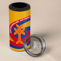 Personalized Armenia Coat Of Arms 4 in 1 Can Cooler Tumbler Armenian Flag Map And Patriotic Eagle Lion