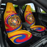 Personalized Armenia Coat Of Arms Car Seat Cover Armenian Flag Map And Patriotic Eagle Lion