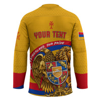 Personalized Armenia Coat Of Arms Hockey Jersey Armenian Flag Map And Patriotic Eagle Lion