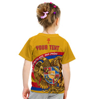 Personalized Armenia Coat Of Arms Kid T Shirt Armenian Flag Map And Patriotic Eagle Lion