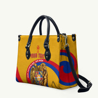 Personalized Armenia Coat Of Arms Leather Bag Armenian Flag Map And Patriotic Eagle Lion