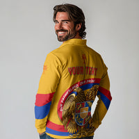 Personalized Armenia Coat Of Arms Long Sleeve Polo Shirt Armenian Flag Map And Patriotic Eagle Lion