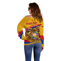 Personalized Armenia Coat Of Arms Off Shoulder Sweater Armenian Flag Map And Patriotic Eagle Lion