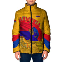 Personalized Armenia Coat Of Arms Padded Jacket Armenian Flag Map And Patriotic Eagle Lion