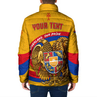 Personalized Armenia Coat Of Arms Padded Jacket Armenian Flag Map And Patriotic Eagle Lion