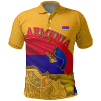 Personalized Armenia Coat Of Arms Polo Shirt Armenian Flag Map And Patriotic Eagle Lion